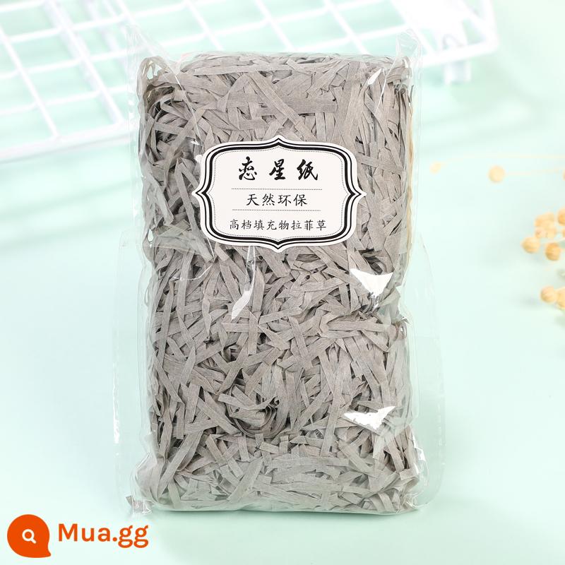 Trang Trí Hộp Quà Raffia Làm Đầy Giấy Vụn Mảnh Lụa Sáng Tạo Bộ Đồ Giường Cỏ Vật Liệu Trang Trí Bao Bì - Giấy lụa cao cấp màu xám