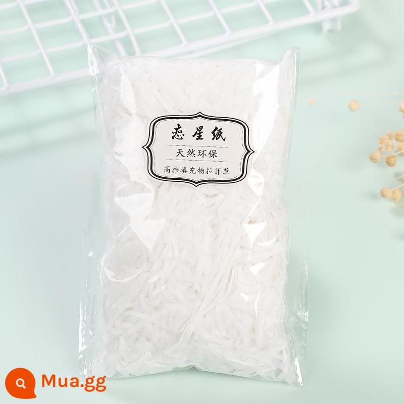 Trang Trí Hộp Quà Raffia Làm Đầy Giấy Vụn Mảnh Lụa Sáng Tạo Bộ Đồ Giường Cỏ Vật Liệu Trang Trí Bao Bì - Giấy lụa trắng (khuyến mại giá đặc biệt)