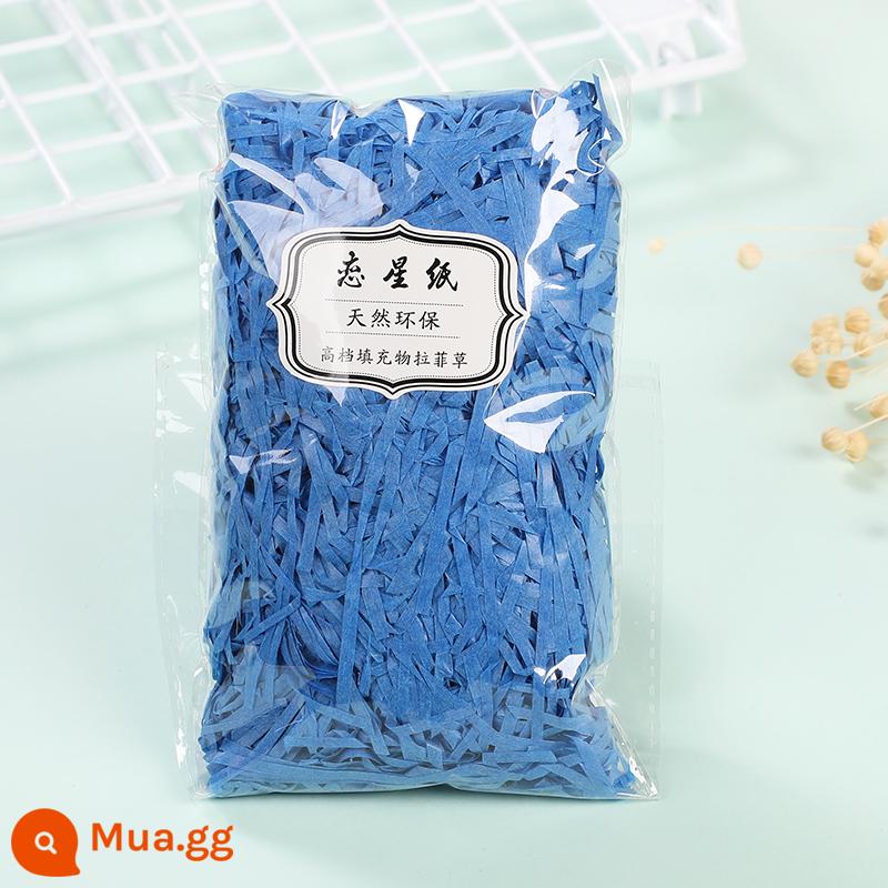 Trang Trí Hộp Quà Raffia Làm Đầy Giấy Vụn Mảnh Lụa Sáng Tạo Bộ Đồ Giường Cỏ Vật Liệu Trang Trí Bao Bì - Giấy lụa cao cấp màu xanh hoàng gia