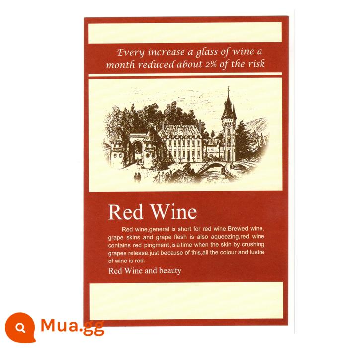 Chai rượu vang đỏ nhãn phổ nhãn rượu tự dính nhãn rượu nhãn dán màu tùy chỉnh nhãn in cao cấp - Số 20, 100 miếng dán, kích thước khoảng 12,5 * 8,5cm