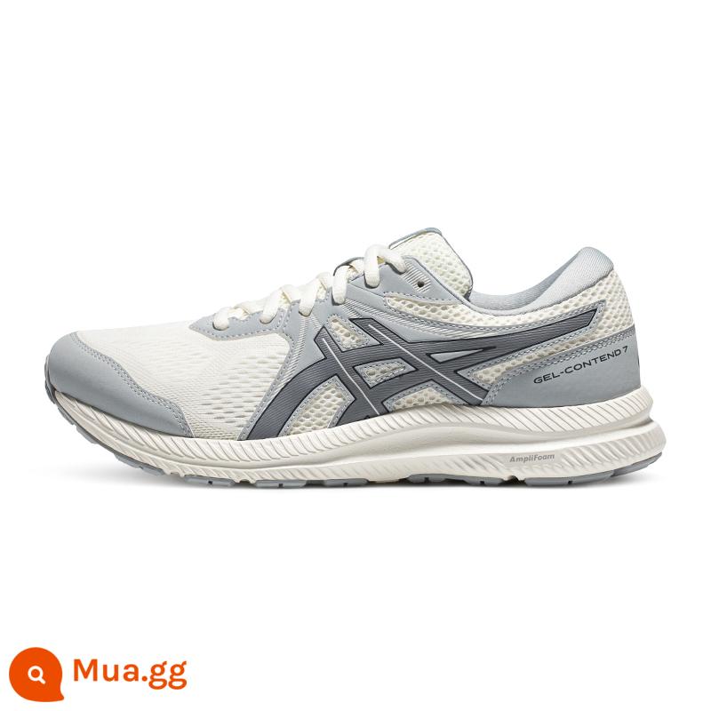 Giày chạy bộ nam nữ đệm thoáng khí chính hãng ASICS GEL-CONTEND 7 Giày thể thao đôi - trắng/xám[nam]