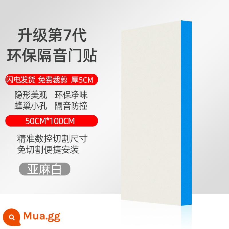 Tấm cách âm tường phòng ngủ nhà bông cách âm cách nhiệt Bông tiêu âm siêu âm bông dán cửa sổ cách âm hiện vật dán tường - Vải lanh trắng 5CM