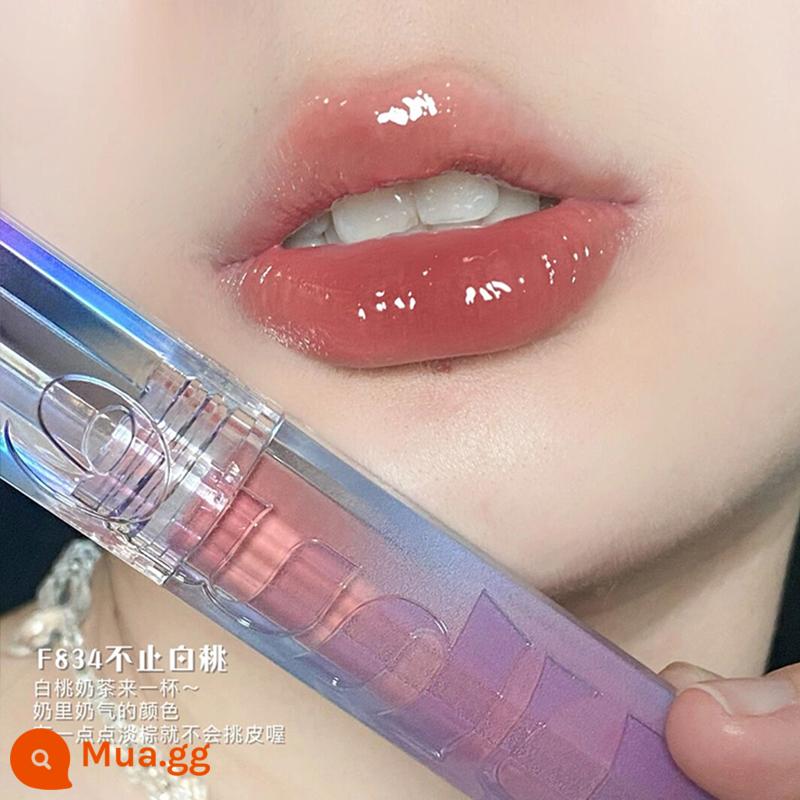 Uhue Floating Paradise Mirror Lip Men Wild Pear Red Pure Desire Water Light Glass Sweet Tea Doodle Lip Fig Pie Son môi Nữ - F834# Hơn cả đào trắng