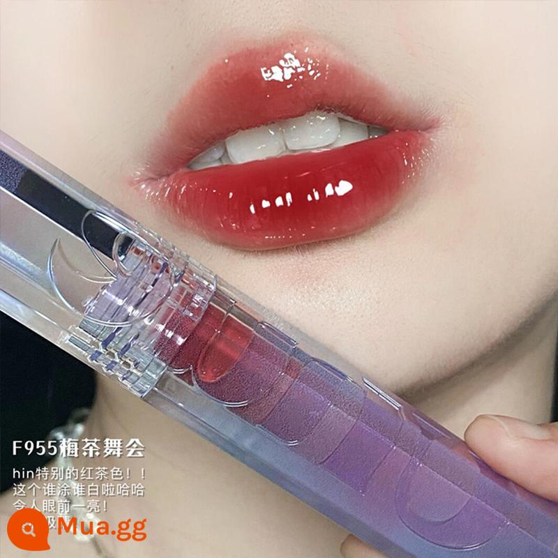 Uhue Floating Paradise Mirror Lip Men Wild Pear Red Pure Desire Water Light Glass Sweet Tea Doodle Lip Fig Pie Son môi Nữ - F955# Trà Mận Vũ