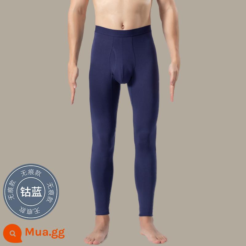 Catman quần vệ sinh nam modal đáy siêu mỏng quần cotton len quần bên trong quần vệ sinh liền quần size lớn ấm áp thu đông - Màu xanh coban không dấu vết