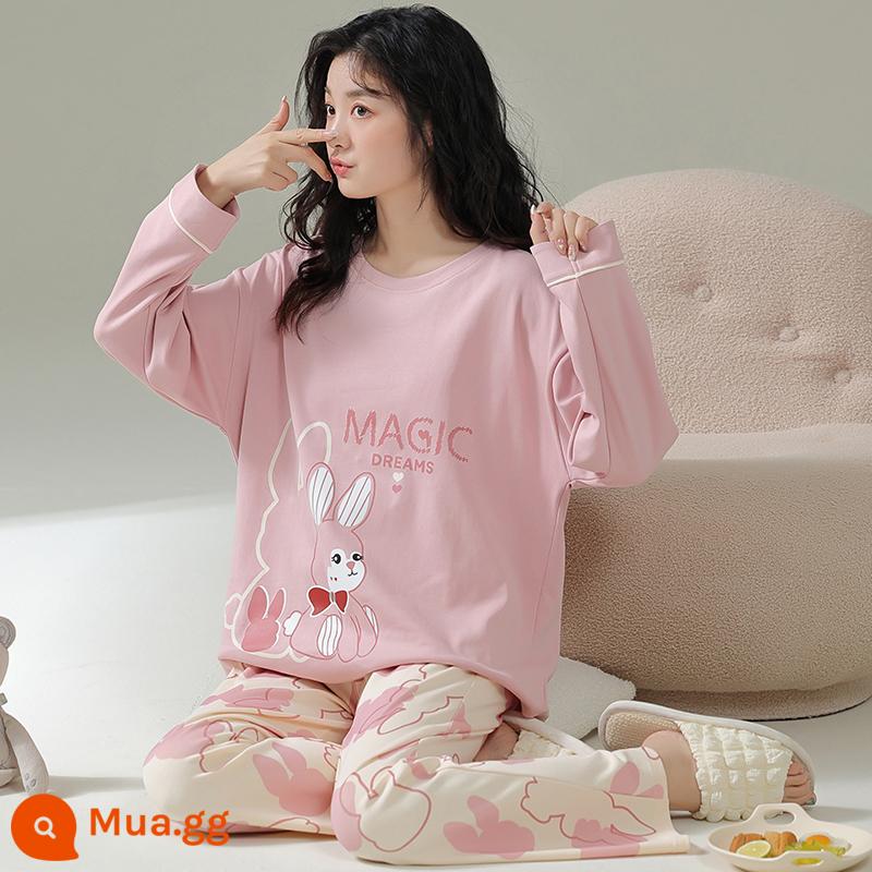 Bộ Đồ Ngủ Nữ Thu Đông 2023 Mới Nguyên Chất Cotton Cổ Tròn Dài Tay Hoạt Hình Dễ Thương Xuân Thu Quần Mặc Ở Nhà LK - 23594-[Giá thấp lịch sử, mua nhiều có thưởng]