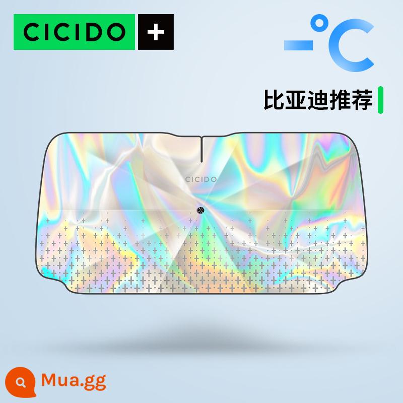 CICIDO [laser] dù che nắng xe ô tô chống nắng cách nhiệt tấm che nắng có thể thu vào phía trước Tesla - Lớp phủ laze nâng cấp 2023 - làm mát°C [áp dụng cho BYD]