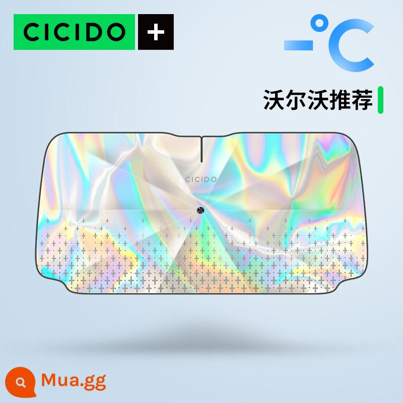 CICIDO [laser] dù che nắng xe ô tô chống nắng cách nhiệt tấm che nắng có thể thu vào phía trước Tesla - Lớp phủ laze nâng cấp năm 2023 - làm mát ° C [Áp dụng của Volvo]