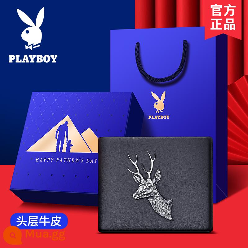 Ví nam Playboy da thật dung lượng lớn thương hiệu sành điệu giới trẻ bằng lái xe ví đựng tiền túi đựng thẻ tích hợp ví - [Hộp quà độc quyền] Tình cha như núi 2099