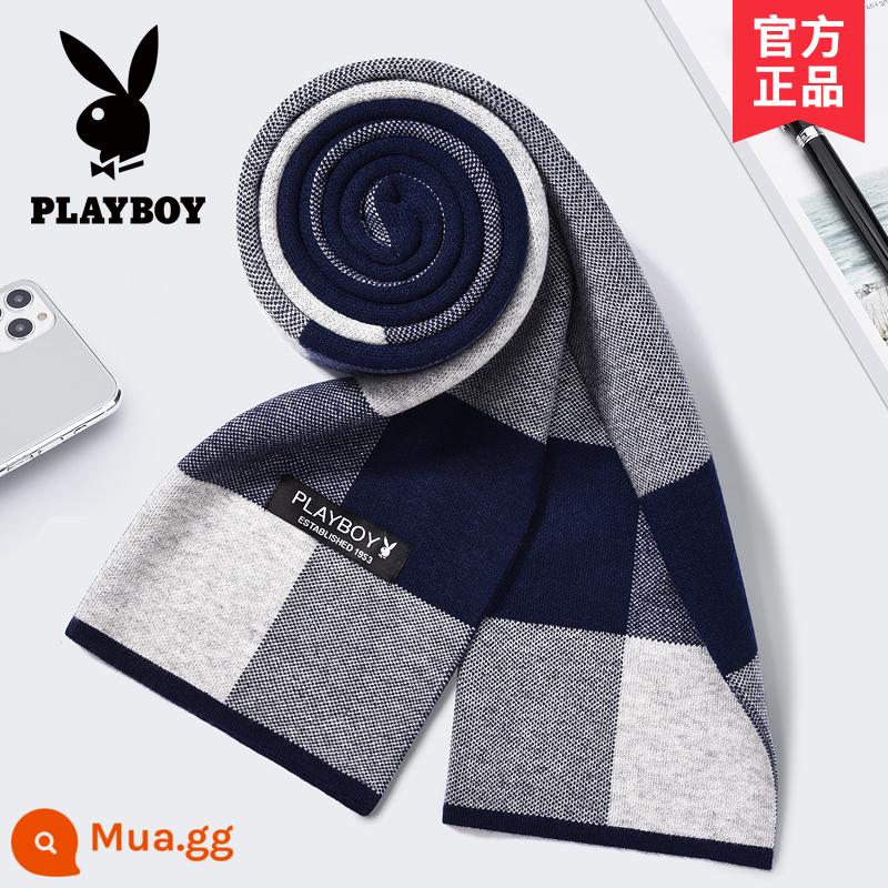 Khăn len Playboy nam thu đông ấm áp phiên bản Hàn Quốc cao cấp gửi bạn trai khăn choàng cổ chống lạnh - 6199 Tây Tạng Xanh