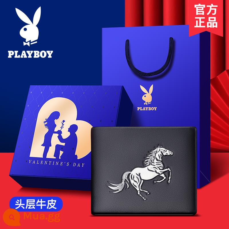 Ví nam Playboy da thật dung lượng lớn thương hiệu sành điệu giới trẻ bằng lái xe ví đựng tiền túi đựng thẻ tích hợp ví - [Hộp quà độc quyền] Deep Love 2100