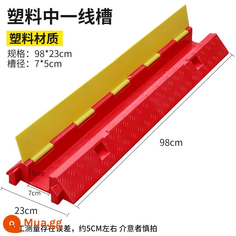 Dây đai giảm tốc dây cao su máng bảo vệ dây máng áp tấm PVC trong nhà và ngoài trời dây nối đất tấm dây bọc cao su máng - Đường trung tâm màu đỏ bằng nhựa