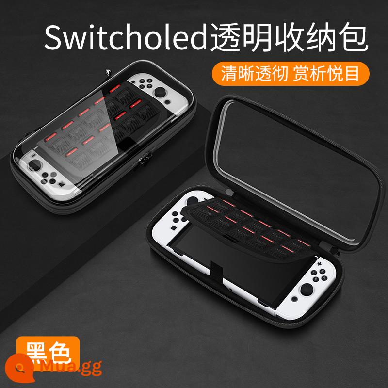 Công tắc che bụi dạ quang Nintendo switcholed máy chủ bảng điều khiển trò chơi hộp cơ sở ns bìa màn hình oled vỏ acrylic trong suốt vỏ bảo vệ hộp băng cassette túi lưu trữ hộp thẻ phụ kiện tản nhiệt - Túi đựng trong suốt màu đen [Đã chuyển đổi]