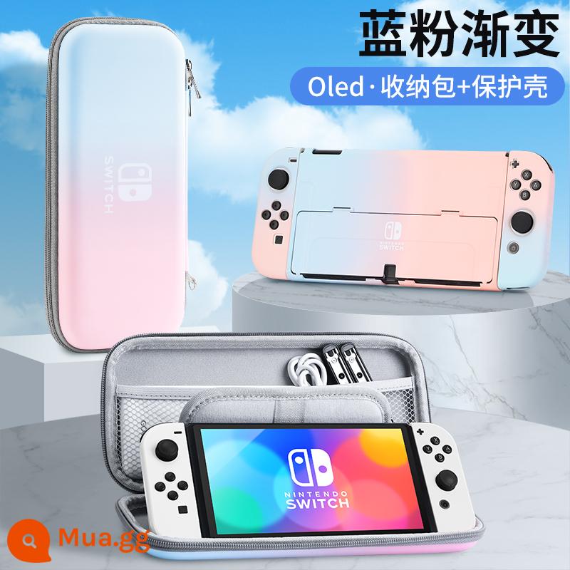 Túi lưu trữ Nintendo Switch có giá đỡ ns Vỏ bảo vệ dung lượng lớn Bảng điều khiển trò chơi switchol di động hộp vỏ cứng hộp oled hộp băng siwch vỏ tay cầm trọn bộ phụ kiện cầm tay - Hộp đựng cứng có chân đế Oled [gradient màu xanh và hồng + hộp bảo vệ cùng kiểu dáng] đi kèm với phim + nắp