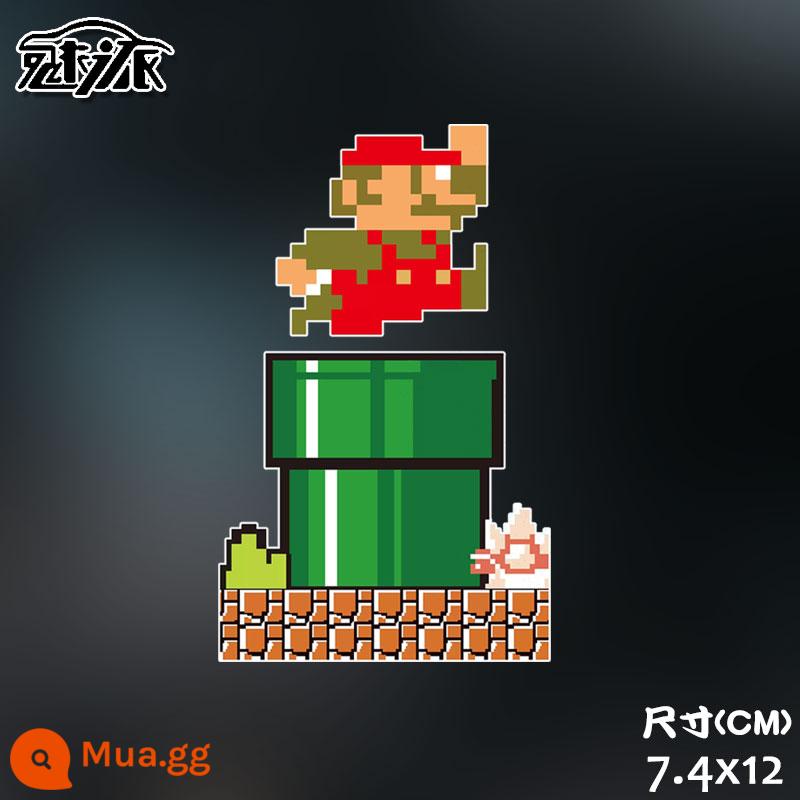 Super Mario FC Mario retro hoài cổ màu đỏ và trắng máy trò chơi nhãn dán xe phản quang nhãn dán cơ thể miếng dán kính phía sau - Mẫu phản quang nhỏ 5