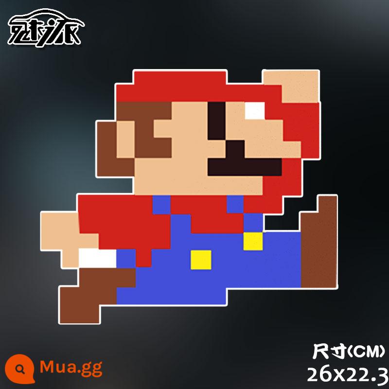 Super Mario FC Mario retro hoài cổ màu đỏ và trắng máy trò chơi nhãn dán xe phản quang nhãn dán cơ thể miếng dán kính phía sau - Kiểu phản quang vừa 4