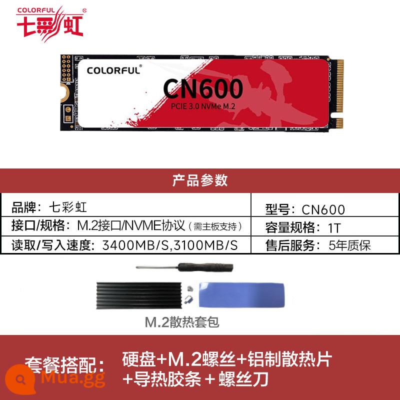 Đầy màu sắc CN600 CN700 512G/1T/2T ổ cứng thể rắn SSD máy tính để bàn NVMe máy tính xách tay 4TB - CN600 1T Zhanji đọc 3400 MB/giây bảo hành 5 năm