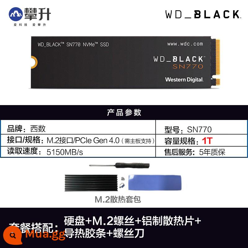 WD BLACK Western data SN770 1T ổ cứng thể rắn di động máy tính để bàn m2 notebook máy tính nvme SSD - TâySN770 1T