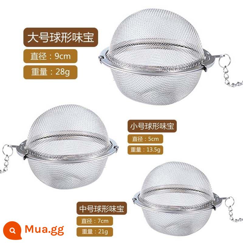 Gia vị mới túi bóng thép không gỉ 304 ướp gia vị bóng canh hầm hồi hộp đựng gia vị Weibao trà bóng - 304 nhỏ + vừa + lớn [5+7+9 cm]