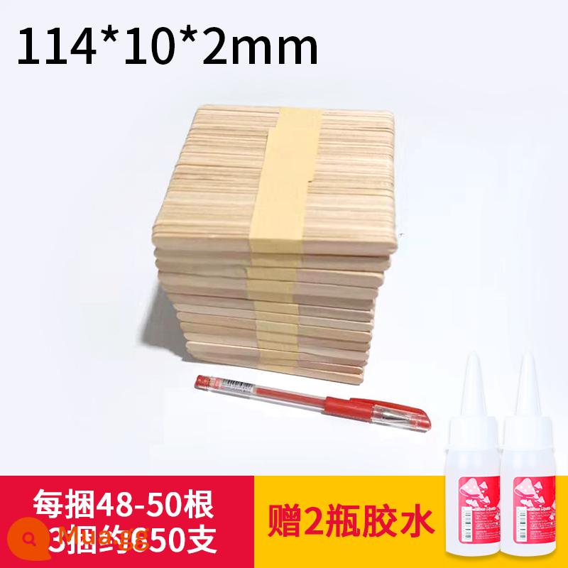 Que kem que gỗ Yidi que kem xây dựng mô hình nhà popsicle stick tự làm chất liệu handmade popsicle stick - Màu gốc 114*10*2mm13 bó khoảng 650 miếng