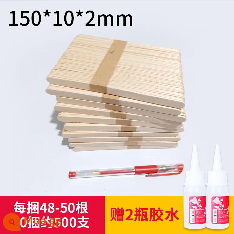 Que kem que gỗ Yidi que kem xây dựng mô hình nhà popsicle stick tự làm chất liệu handmade popsicle stick - Gói 150*10*2mm10 gốc, khoảng 500 miếng