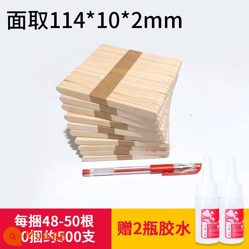 Que kem que gỗ Yidi que kem xây dựng mô hình nhà popsicle stick tự làm chất liệu handmade popsicle stick - Màu gốc, 114mm, 10 bó, khoảng 500 miếng