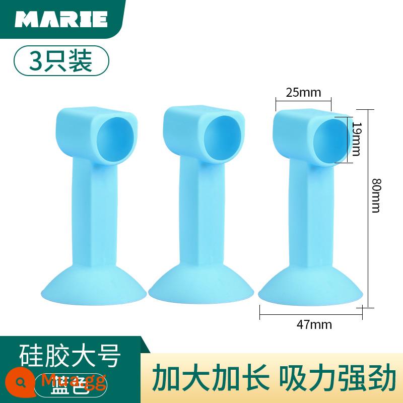 Cửa hút miễn phí đấm silicone tắt tiếng chống va chạm tay nắm cửa tường hút cố định cửa sổ phòng trang điểm mới cửa kháng cửa hút - Silicon lớn màu xanh 3 miếng