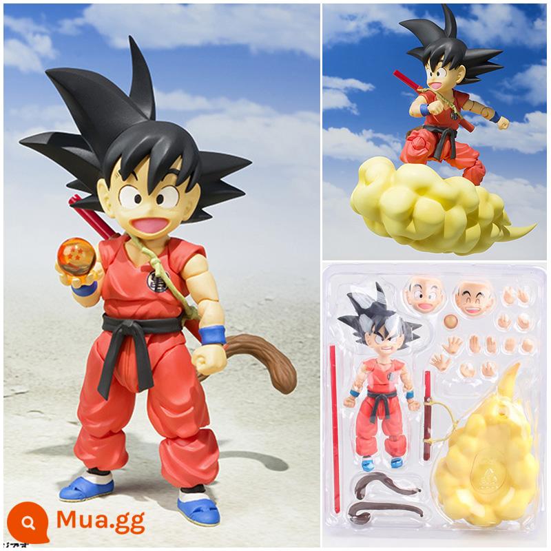 Trong nước shf Dragon Ball mô hình siêu di động Monkey King Vegeta Zamas Saiyan búp bê đồ chơi - Ngộ Không trẻ (12cm kèm giá đỡ + đám mây lộn nhào)