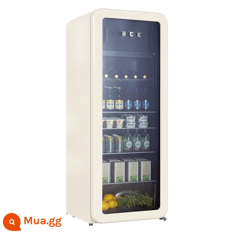 HCK Husky Ice Bar Dundun Bar Pro Tủ Đông Tủ Lạnh Nhà Phòng Khách Tủ Lạnh Nhỏ Retro Văn Phòng - màu kem