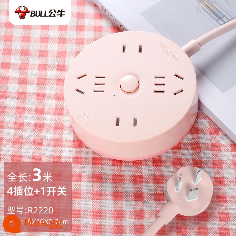 Bảng điều khiển ổ cắm đầu giường Bull xốp 3usb hàng cắm tròn đa chức năng dòng mở rộng gia đình bảng cắm ký túc xá với dòng - 4 người đủ 3 bún