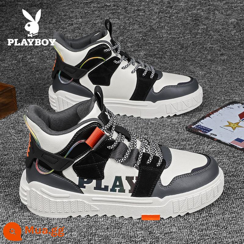 Giày Nam Playboy Thu Đông 2022 Giày Nam Cao Cấp Ins Hợp Thời Trang Sinh Viên Thoáng Khí Thể Thao Thường Ngày Giày Sneakers - gạo xám