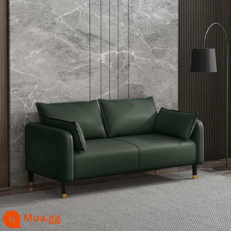 Phong cách Ý công nghệ không cần giặt vải căn hộ nhỏ sofa phòng khách phòng cho thuê đơn giản sofa da đôi sofa nhỏ ba chỗ ngồi - Vải kỹ thuật không giặt màu xanh đậm