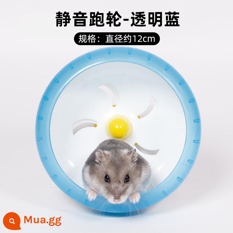 Hamster bánh xe chạy có giá đỡ gấu vàng con lăn siêu êm chuyên dụng đồ chơi cảnh quan quy mô lớn cung cấp máy chạy bộ lớn - Bánh xe chạy 12cm - màu xanh trong suốt