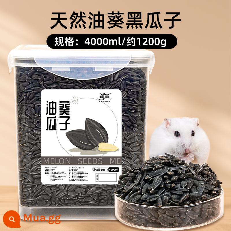 Bộ sưu tập đầy đủ các loại thức ăn và đồ ăn nhẹ cho chuột hamster, hạt dưa, thức ăn chủ yếu và nguồn dinh dưỡng đặc biệt cho gấu vàng. - (giá cả phải chăng trong xô lớn) 4000ml hạt dưa đen