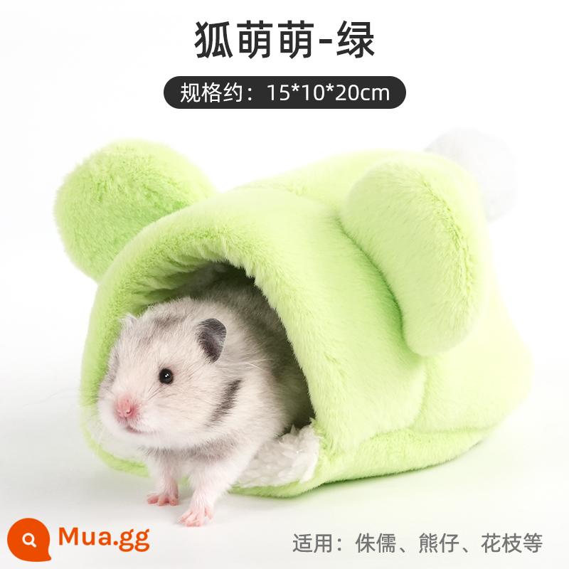 Hamster bông ấm tổ gấu vàng mùa đông tổ nhỏ mật ong túi lượn hoa cành chuột trốn nhà mùa đông đồ dùng mùa đông - Cáo Mengmeng-Green (thường gặp ở người lùn và gấu)