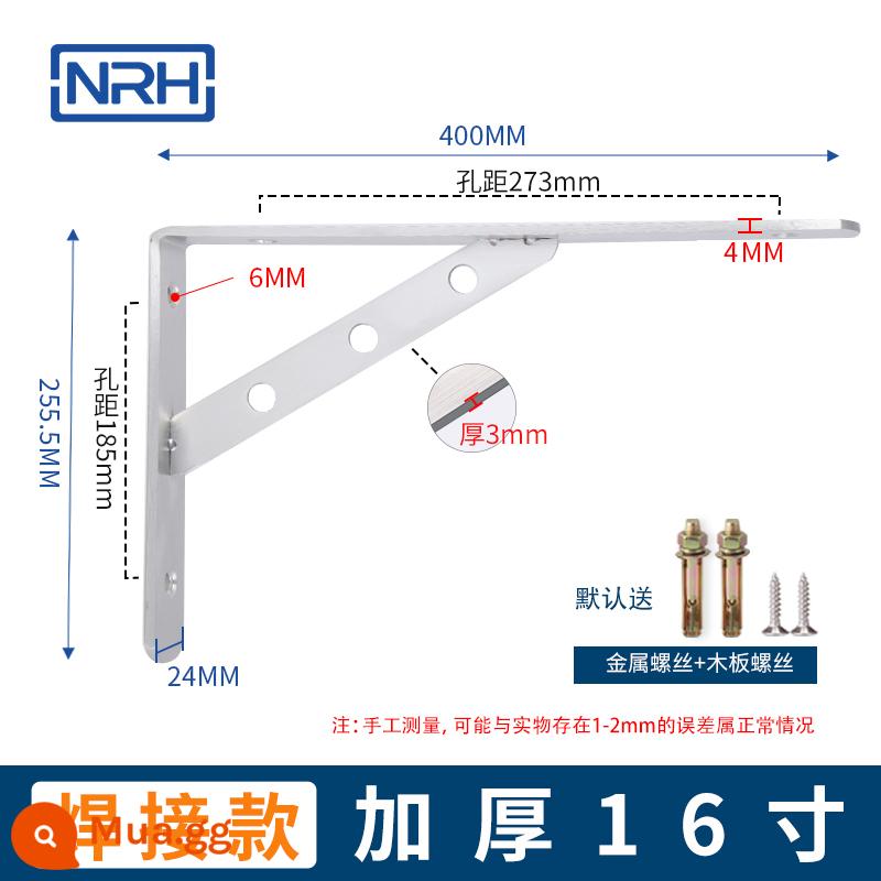 Khung tam giác bằng thép không gỉ khung treo tường góc bên phải lịch thi đấu chân máy lớp tấm hỗ trợ góc sắt chịu lực thiết lập lại đối tượng giá đỡ - Hàn 400X255 [2 gói] dày 4MM