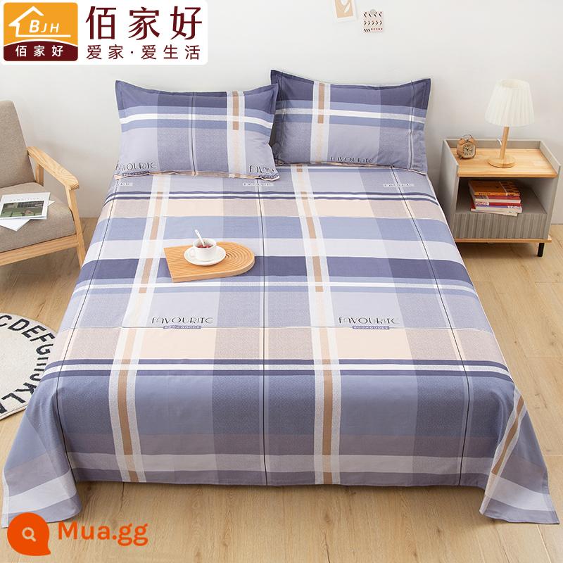 100 tấm cotton đơn mảnh đôi 1,5m tấm cotton lưới chăn màu đỏ vỏ gối đơn 2 bộ ba mảnh 1.2 đơn - Phong cách sống (vải dày)