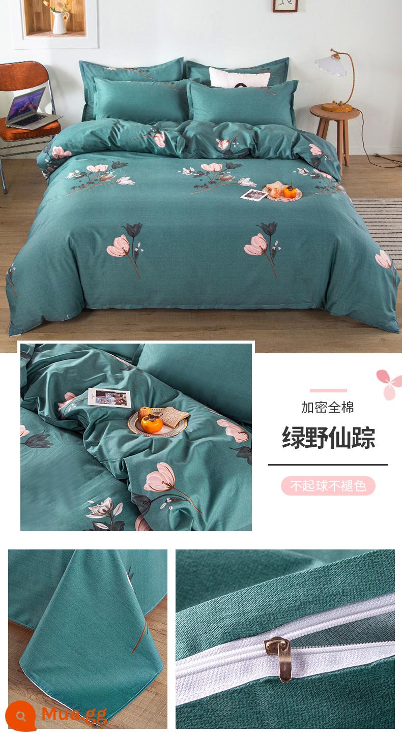 Ins gió bộ bốn món cotton nguyên chất 100 bộ đồ giường cotton mùa xuân và mùa hè ga trải giường được trang bị tấm vỏ chăn bộ 4 bộ ba món - Phù thủy xứ Oz (bông được mã hóa)