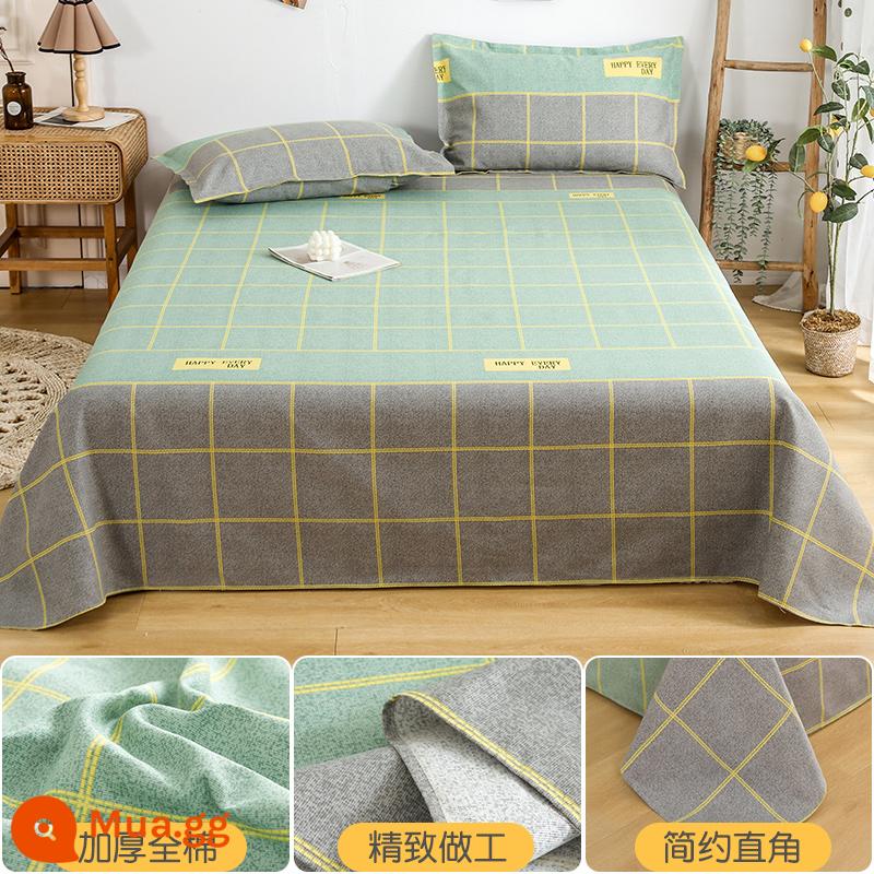 Dày 100 cotton cũ vải thô giường đơn mảnh kang cotton nguyên chất ký túc xá sinh viên chăn đơn vỏ gối ôm 3 món - Phong cách đơn giản - phong cách thời trang