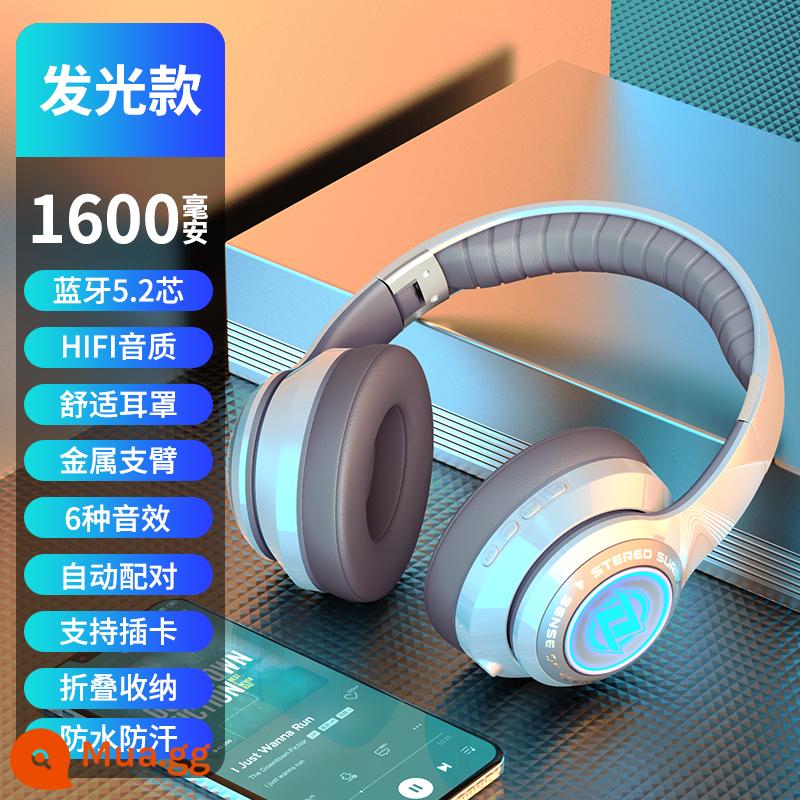 Tai nghe Bluetooth không dây Guochao E-sports Tai nghe No Delay Loa siêu trầm Tai nghe Apple Android Huawei Universal - Màu trắng ngôi sao hợp thời trang [Chip Bluetooth 5.2 + Đèn nhiều màu chuyển sắc]