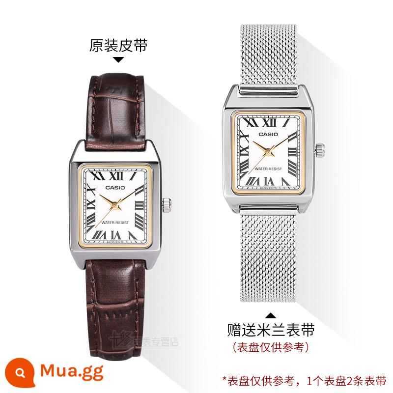 Quà tặng năm mới Đồng hồ CASIO nữ ins phong cách đơn giản khí chất đồng hồ nữ thời trang sinh viên chống thấm nước đồng hồ nữ - LTP-V007L-7B2 Dây thép Milan + dây chính hãng, tổng cộng 2 dây