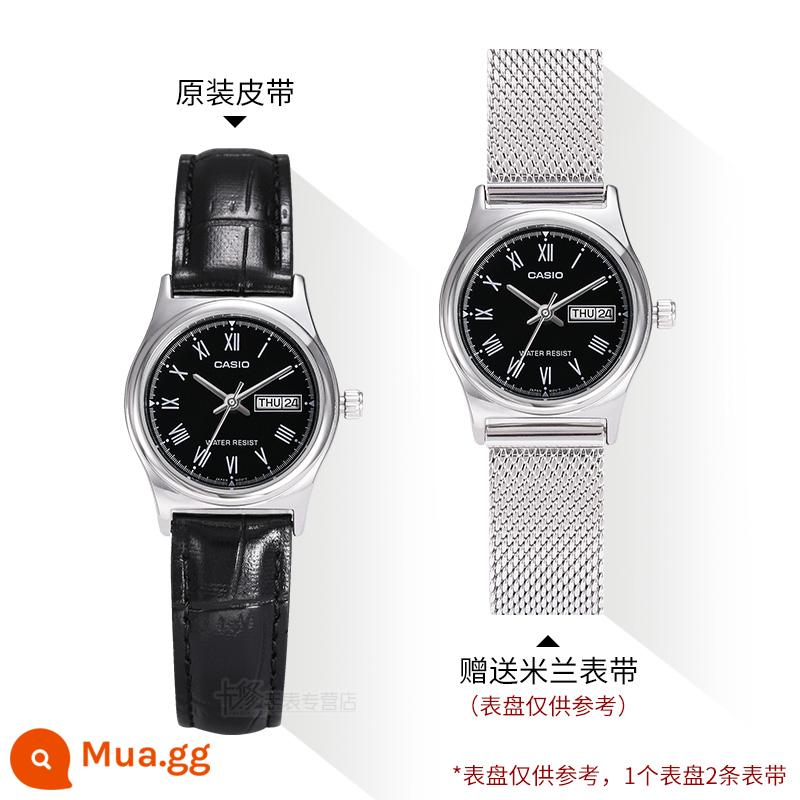 Quà tặng năm mới Đồng hồ CASIO nữ ins phong cách đơn giản khí chất đồng hồ nữ thời trang sinh viên chống thấm nước đồng hồ nữ - Dây thép Milan LTP-V006L-1B + dây chính hãng, tổng cộng 2 dây