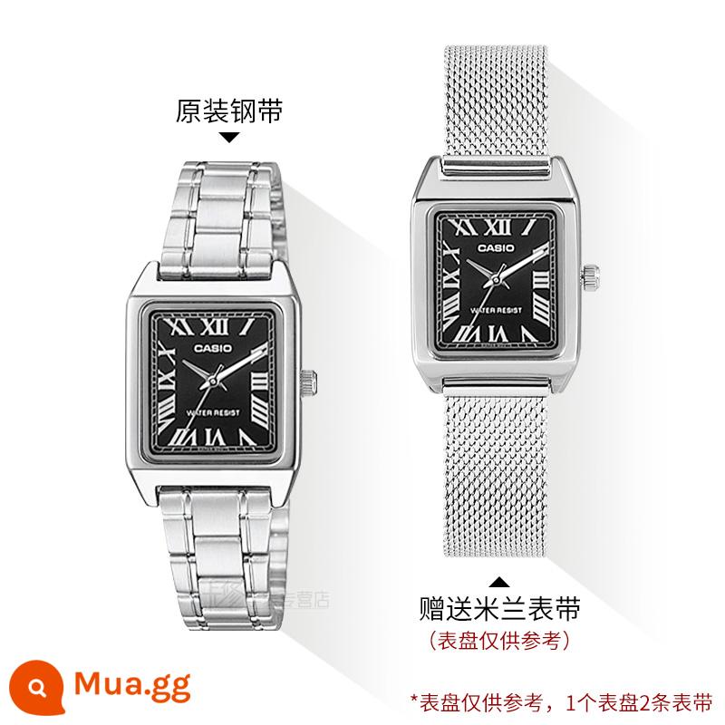 Quà tặng năm mới Đồng hồ CASIO nữ ins phong cách đơn giản khí chất đồng hồ nữ thời trang sinh viên chống thấm nước đồng hồ nữ - Dây thép Milan LTP-V007D-1B + dây thép nguyên bản, tổng cộng 2 dây