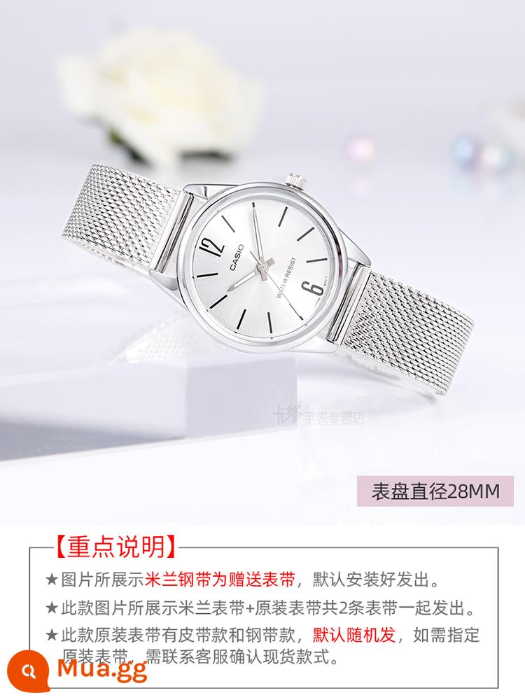 Đồng hồ nữ thương hiệu CASIO nữ 2023 xu hướng thời trang mới đồng hồ nữ phong cách đơn giản chống thấm nước - Dây đeo LV005L-7B Milan + dây đeo chính hãng, tổng cộng 2 dây