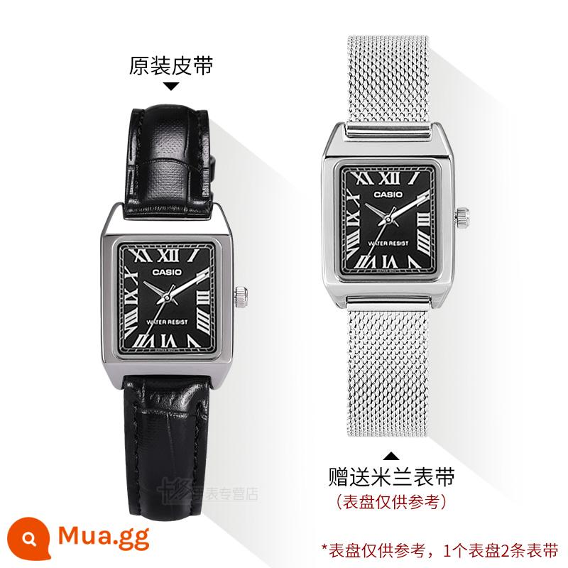 Quà tặng năm mới Đồng hồ CASIO nữ ins phong cách đơn giản khí chất đồng hồ nữ thời trang sinh viên chống thấm nước đồng hồ nữ - Dây thép Milan LTP-V007L-1B + dây chính hãng, tổng cộng 2 dây