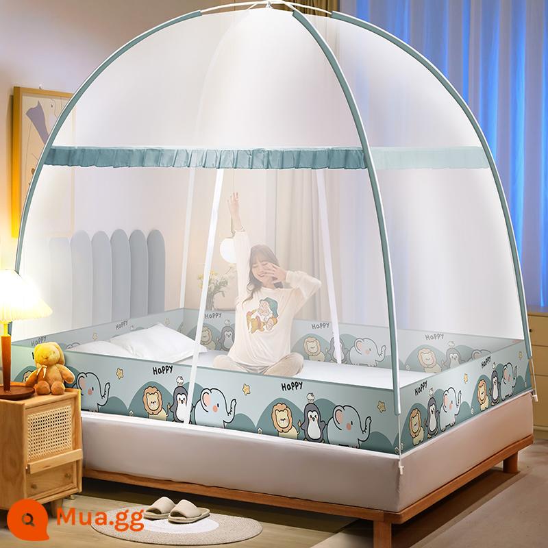 Mùng yurt không cần lắp đặt phòng ngủ gia đình giường 1.2m khung mái chống bụi 2023 chống ngã trẻ em mẫu mới - Áo Penguin/gạc đơn giản và thoáng khí