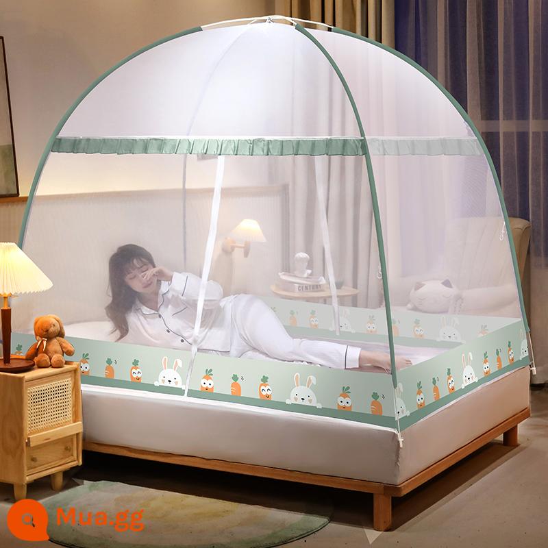 Mùng yurt không cần lắp đặt phòng ngủ gia đình giường 1.2m khung mái chống bụi 2023 chống ngã trẻ em mẫu mới - Áo thun thỏ/gạc Luobu đơn giản và thoáng khí