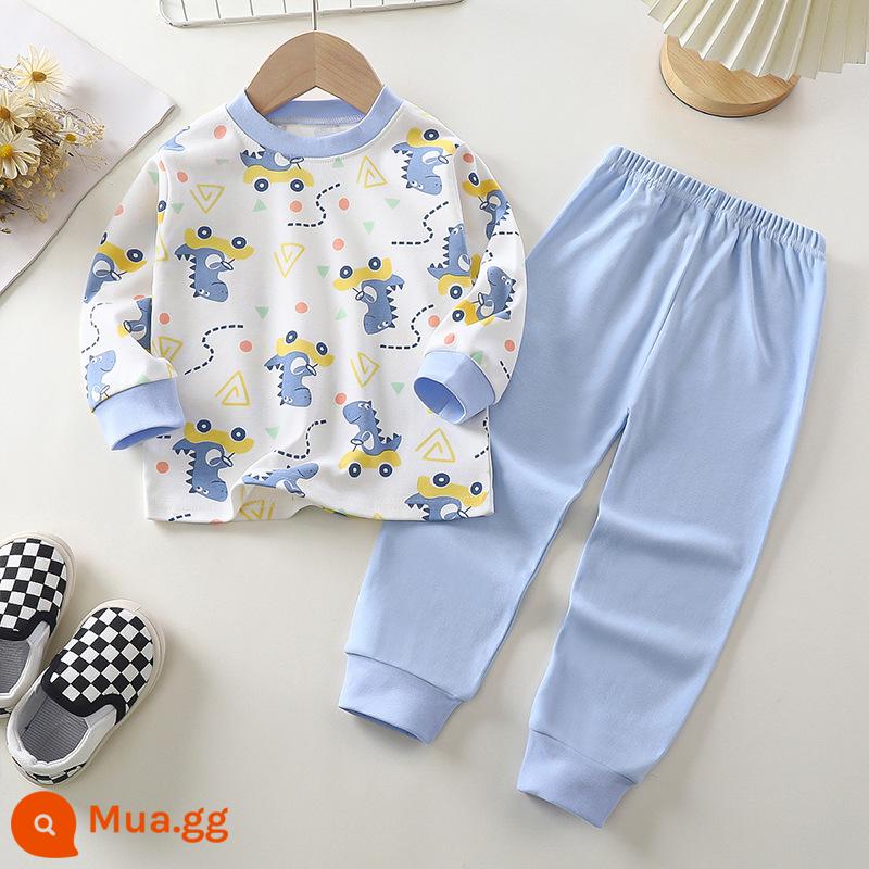 Bộ quần áo mùa thu trẻ em, đồ lót cotton nguyên chất cho bé, áo len cotton, đồ ngủ trẻ em, đồ mặc nhà cho bé trai và bé gái, quần áo mùa thu và quần vệ sinh - Bông nguyên chất loại A C32