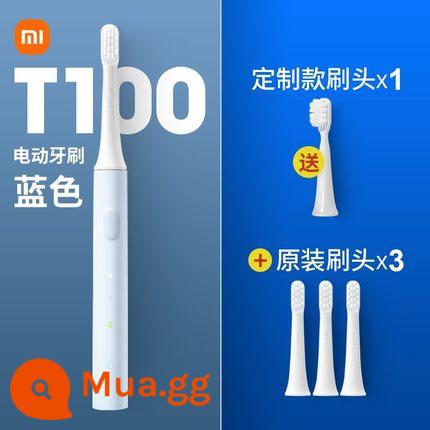 Bàn chải đánh răng điện trẻ em Xiaomi t100 sonic Electric 4-16 tuổi bàn chải mềm nhẹ có thể sạc lại làm sạch hoàn toàn tự động - [Khuyến nghị●Tiết kiệm chi phí hơn] Màu xanh + 3 đầu bàn chải chính hãng + 1 đầu bàn chải dự phòng miễn phí