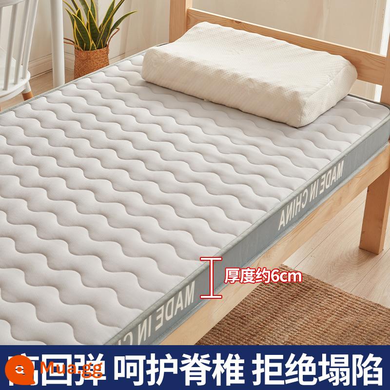 Nệm đệm nhà dày chiếu tatami chiếu ký túc xá sinh viên nệm đơn cứng chiếu mùa đông cho thuê thảm đặc biệt - Cao 6cm - kiểu sóng ba chiều - xám nhạt [Lưới thoáng mắt chim - Nệm Bốn Mùa - Hút Ẩm và Hút Mồ Hôi]